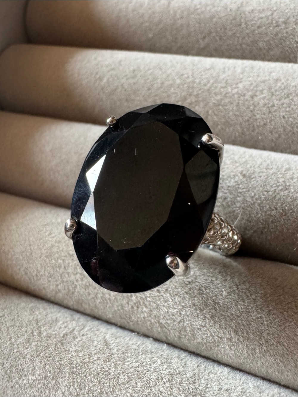 D’Joy Natural Thai Black Spinel 925 Sterling Silver Ring Size 10
